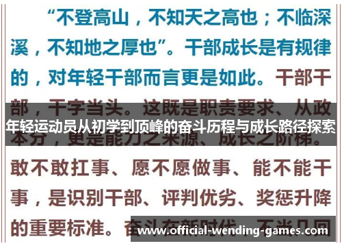 年轻运动员从初学到顶峰的奋斗历程与成长路径探索