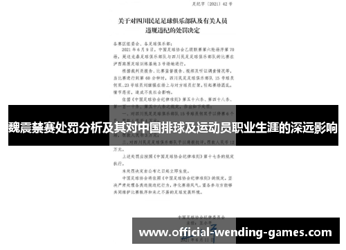 魏震禁赛处罚分析及其对中国排球及运动员职业生涯的深远影响